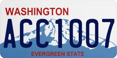 WA license plate ACC1007