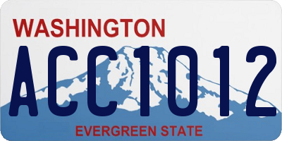 WA license plate ACC1012