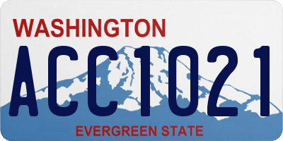 WA license plate ACC1021