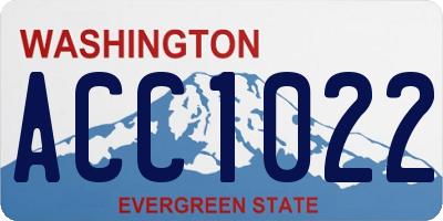 WA license plate ACC1022