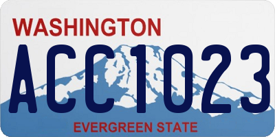 WA license plate ACC1023