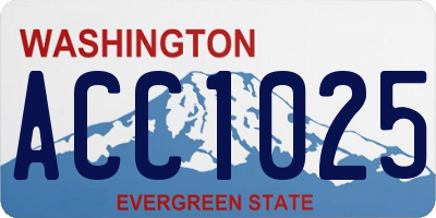 WA license plate ACC1025
