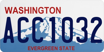 WA license plate ACC1032