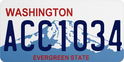 WA license plate ACC1034