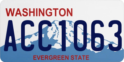 WA license plate ACC1063