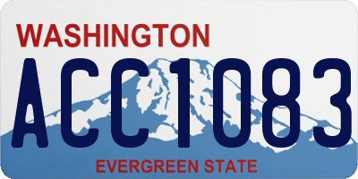 WA license plate ACC1083