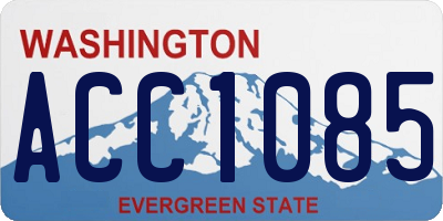 WA license plate ACC1085
