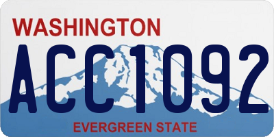 WA license plate ACC1092
