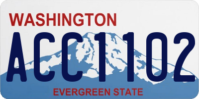 WA license plate ACC1102