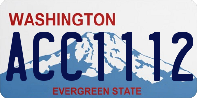 WA license plate ACC1112