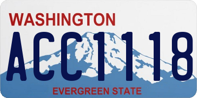 WA license plate ACC1118
