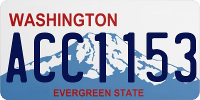 WA license plate ACC1153