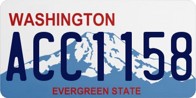 WA license plate ACC1158