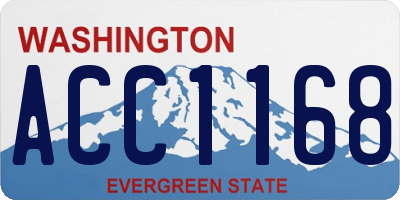 WA license plate ACC1168
