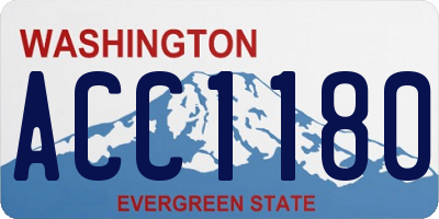 WA license plate ACC1180