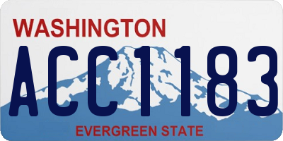 WA license plate ACC1183