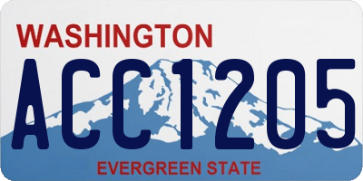WA license plate ACC1205