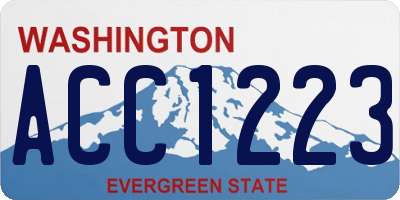 WA license plate ACC1223