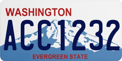 WA license plate ACC1232