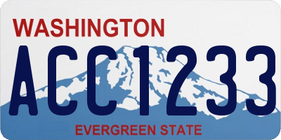 WA license plate ACC1233