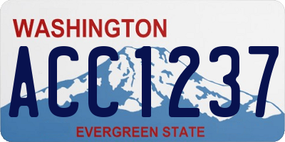WA license plate ACC1237
