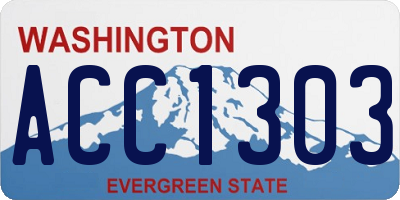WA license plate ACC1303