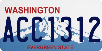 WA license plate ACC1312
