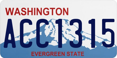 WA license plate ACC1315