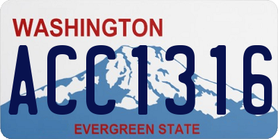WA license plate ACC1316