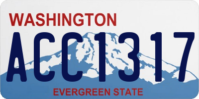 WA license plate ACC1317