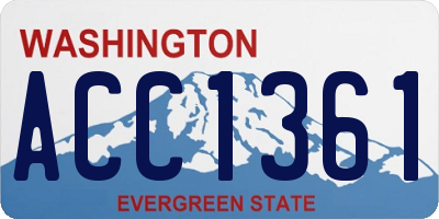 WA license plate ACC1361
