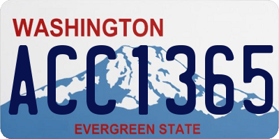 WA license plate ACC1365