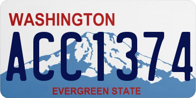 WA license plate ACC1374