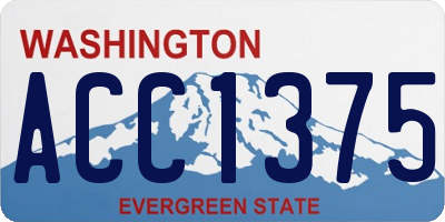 WA license plate ACC1375