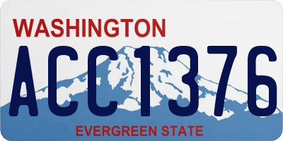 WA license plate ACC1376