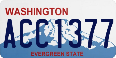 WA license plate ACC1377