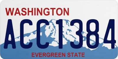WA license plate ACC1384
