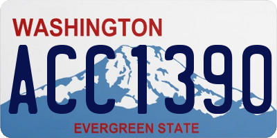 WA license plate ACC1390