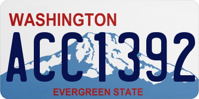 WA license plate ACC1392