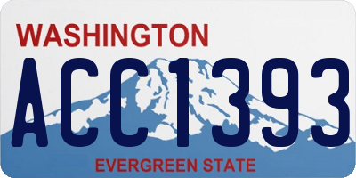 WA license plate ACC1393