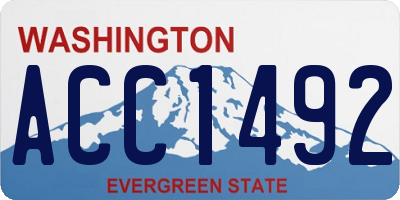WA license plate ACC1492