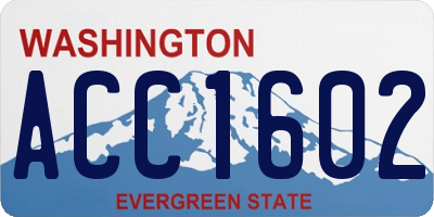 WA license plate ACC1602