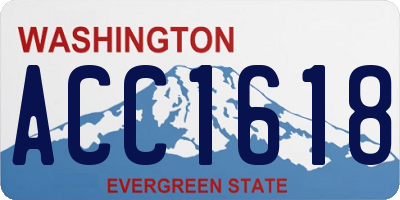 WA license plate ACC1618