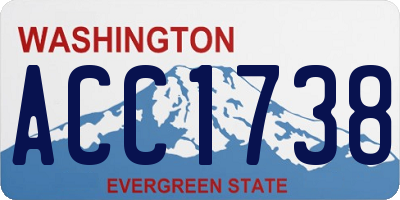 WA license plate ACC1738
