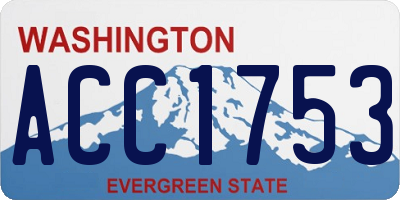 WA license plate ACC1753