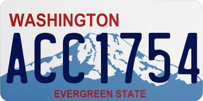WA license plate ACC1754