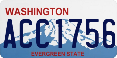WA license plate ACC1756