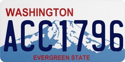 WA license plate ACC1796