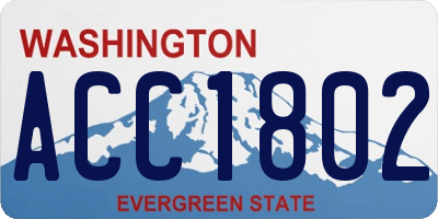 WA license plate ACC1802