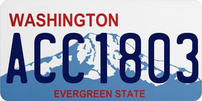 WA license plate ACC1803